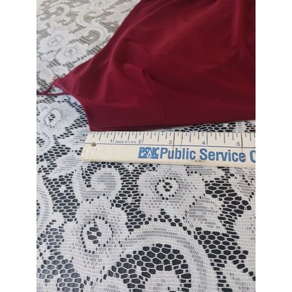 Burgundy Ruched One Shoulder Mini Dress - Picture 14 of 15